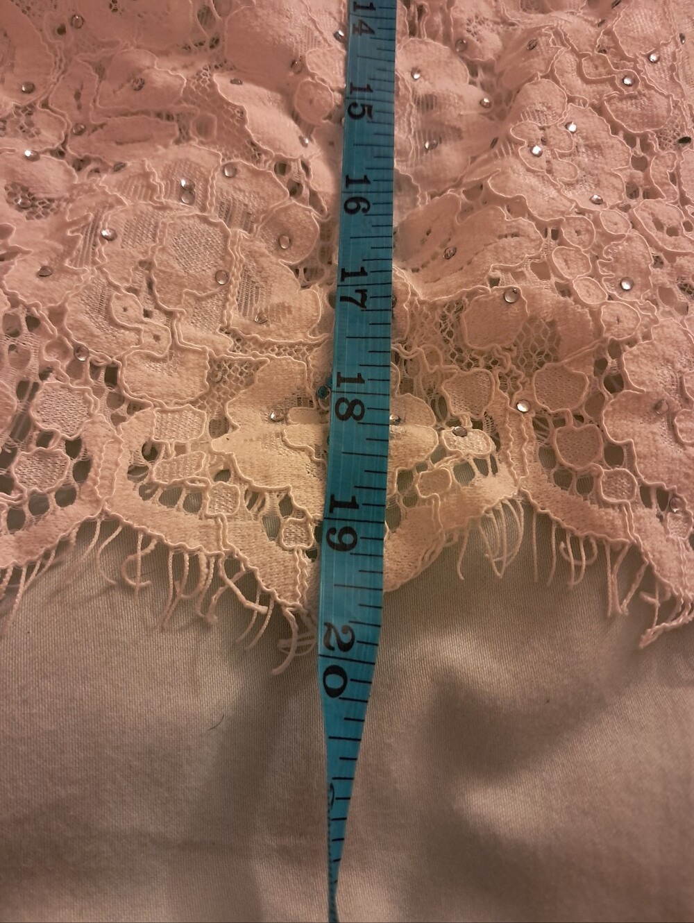 White House Black Market Blouse Top Women's 12 White Mock Neck Lace Embelished - Picture 14 of 14